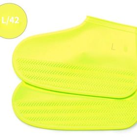 Waterproof Shoe Cover; Reusable Non-Slip Foldable Outdoor Overshoes For Rainy Days (Color: yellow, size: 8.0)